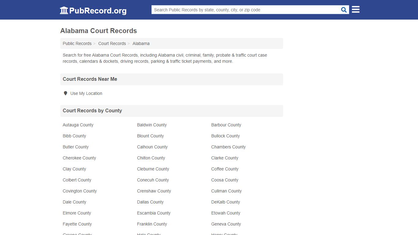 Free Alabama Court Records - PubRecord.org